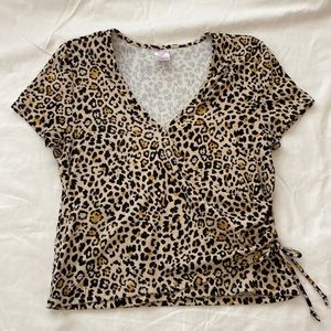 Cheetah Print Wrap Tee